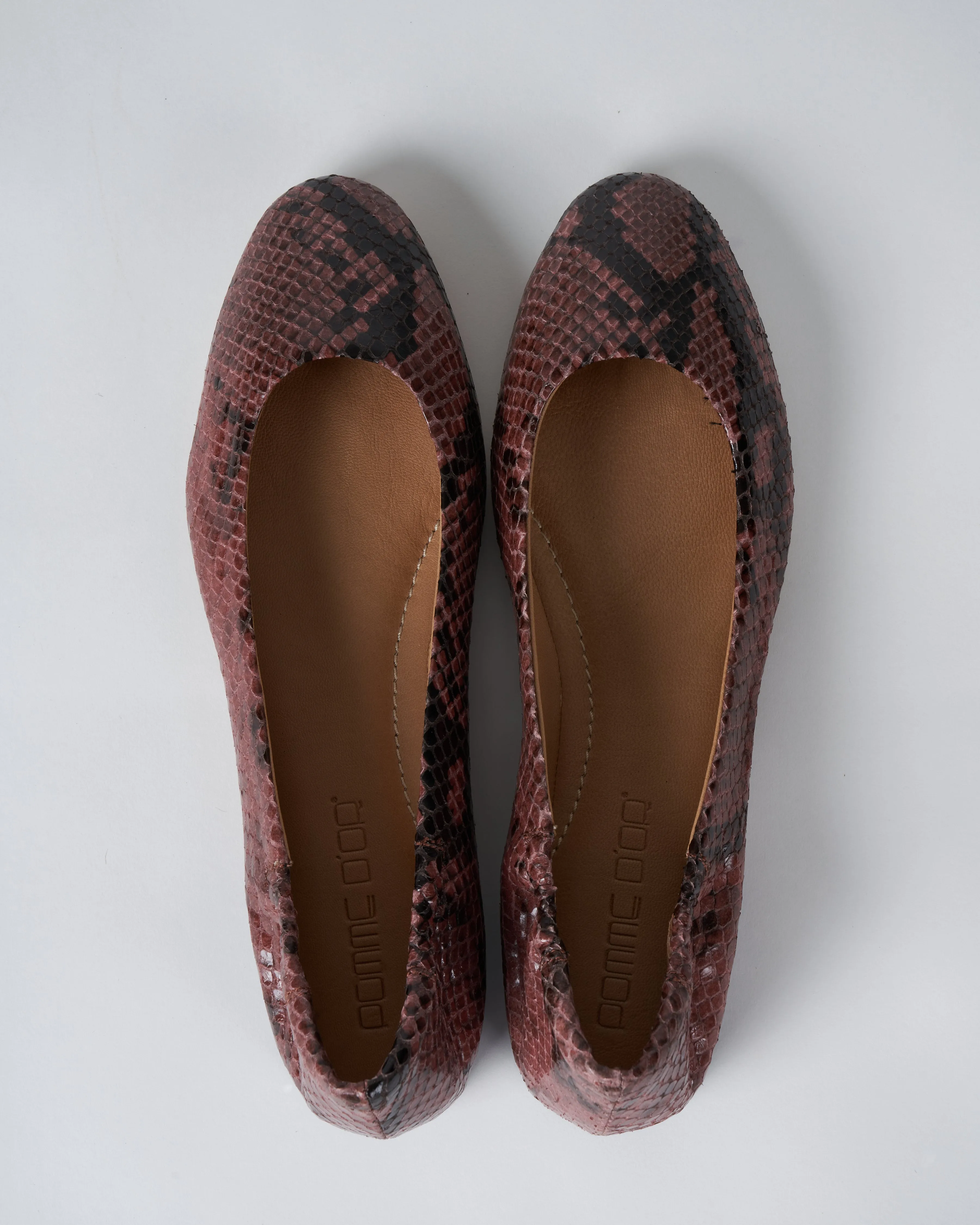 ballet flat - pink snake