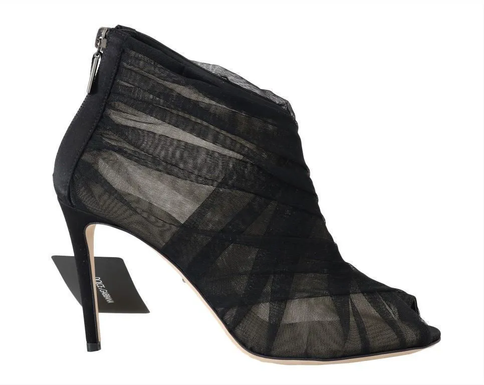 Black Peep Toes Stilettos Booties