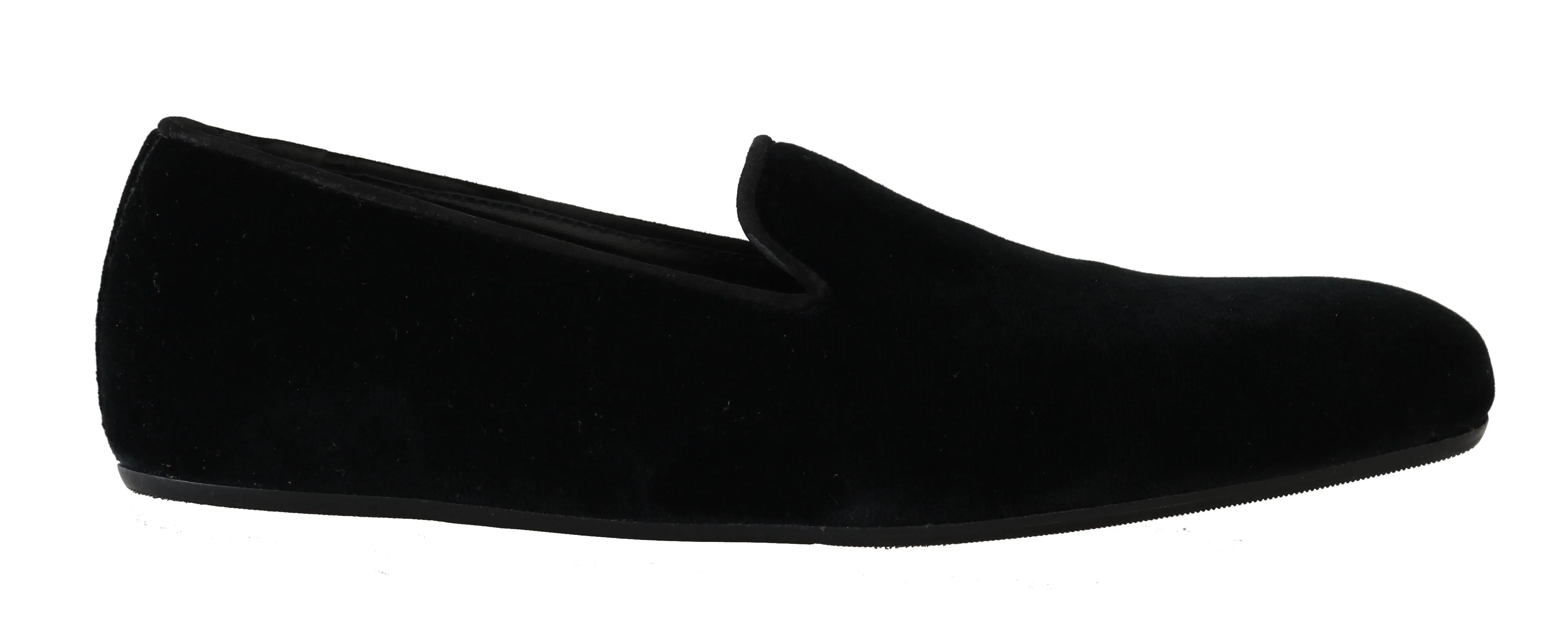 Black Velvet Suede Loafers Slip Shoes