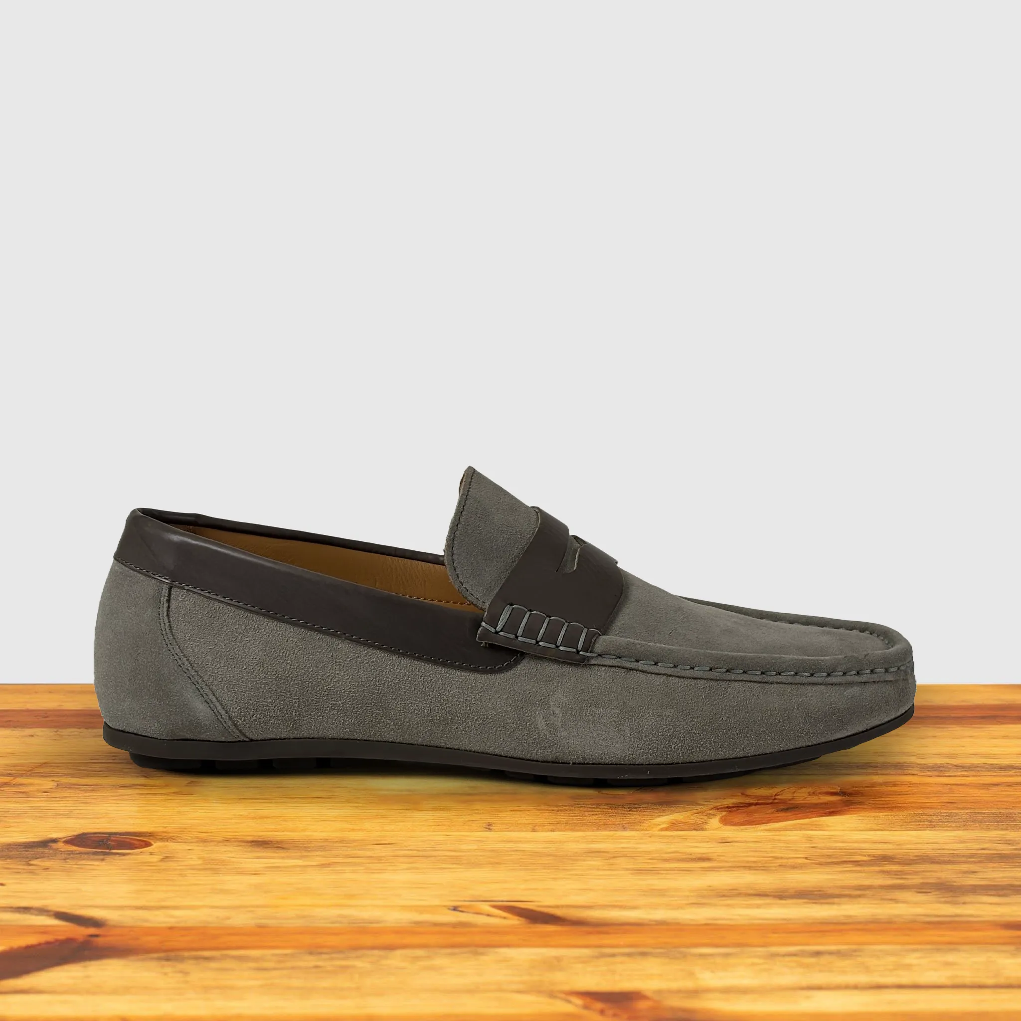 Calzoleria Toscana Zula Velour Suede/Leather Penny Loafer