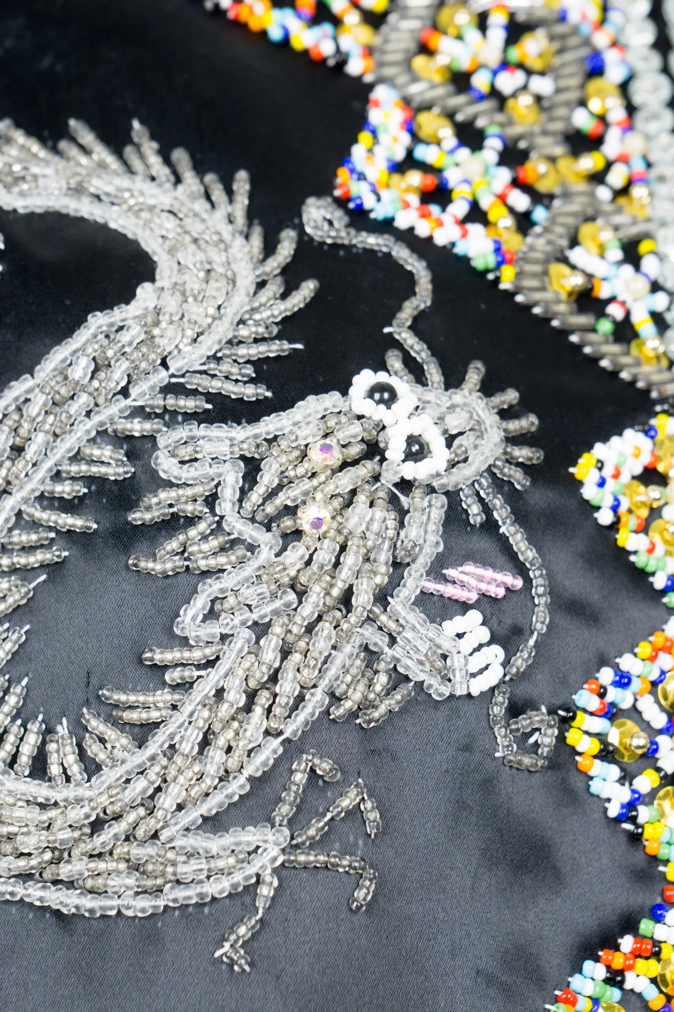 Chinese Beaded Satin Zip Jacket