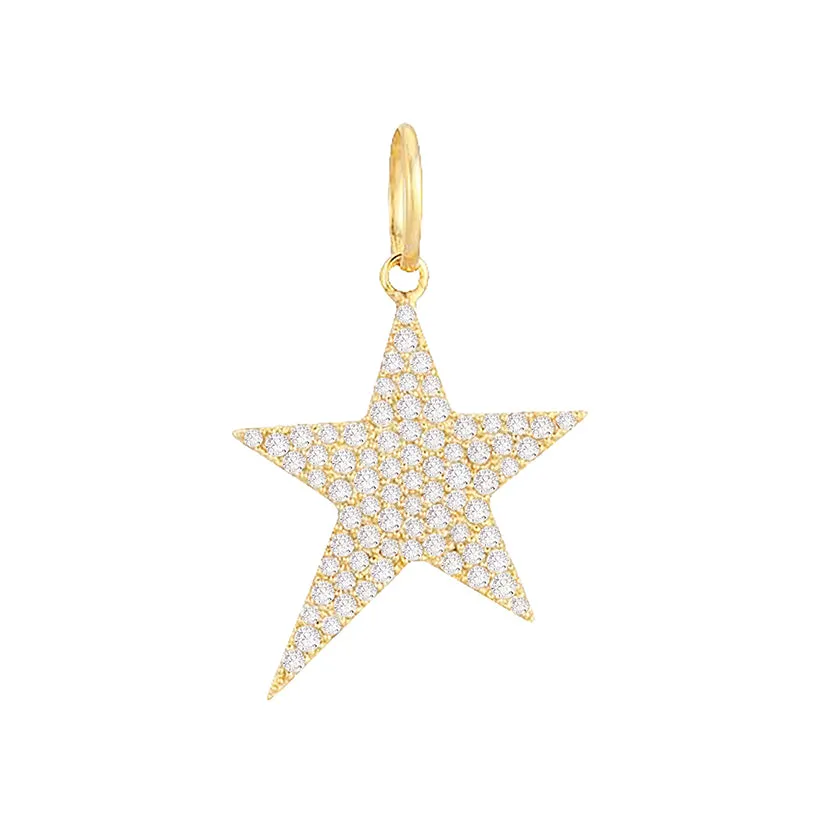 Diamond Star Charm 14K