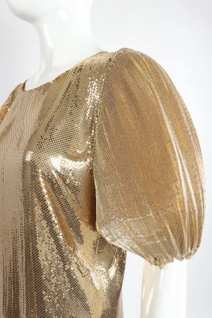 Gold Mesh Puff Sleeve Top