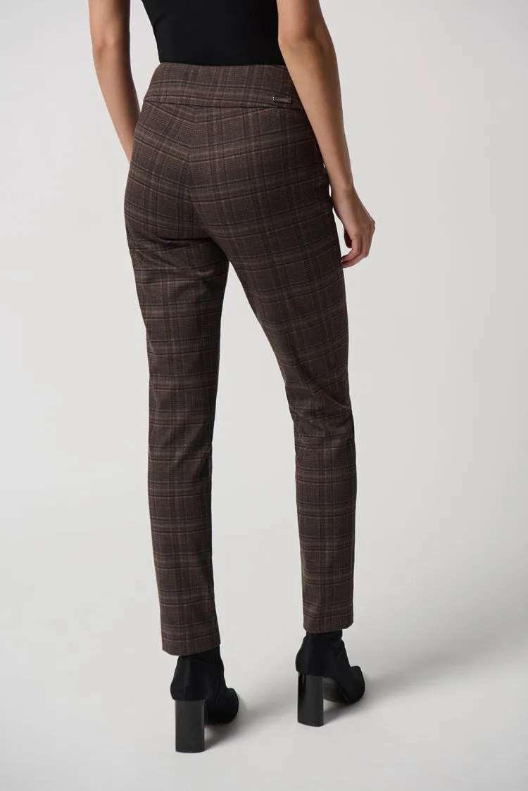 Joseph Ribkoff Heavy Knit Plaid Pull-On Pants