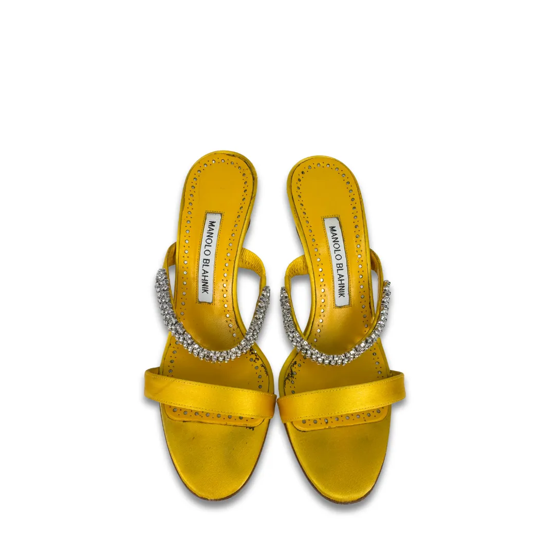 Manolo Blahnik Sako 70mm Embellished Mules - Size 37.5