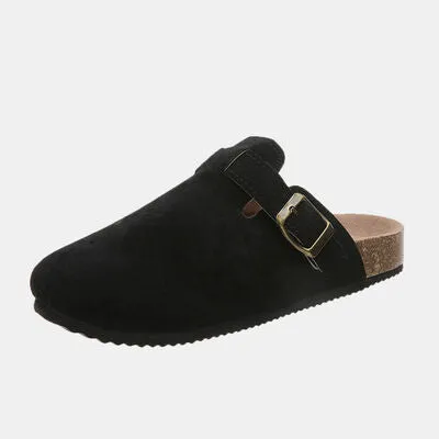 Norah Suede Closed Toe Buckle Slide