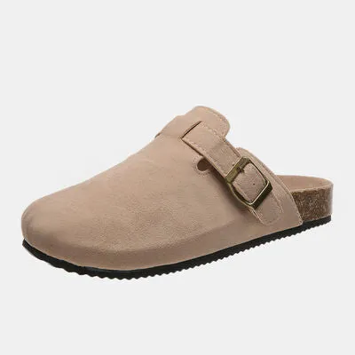 Norah Suede Closed Toe Buckle Slide