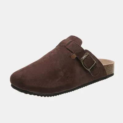 Norah Suede Closed Toe Buckle Slide