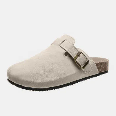 Norah Suede Closed Toe Buckle Slide