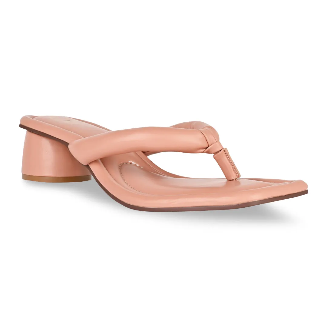 Peach Cushy Thong Heels