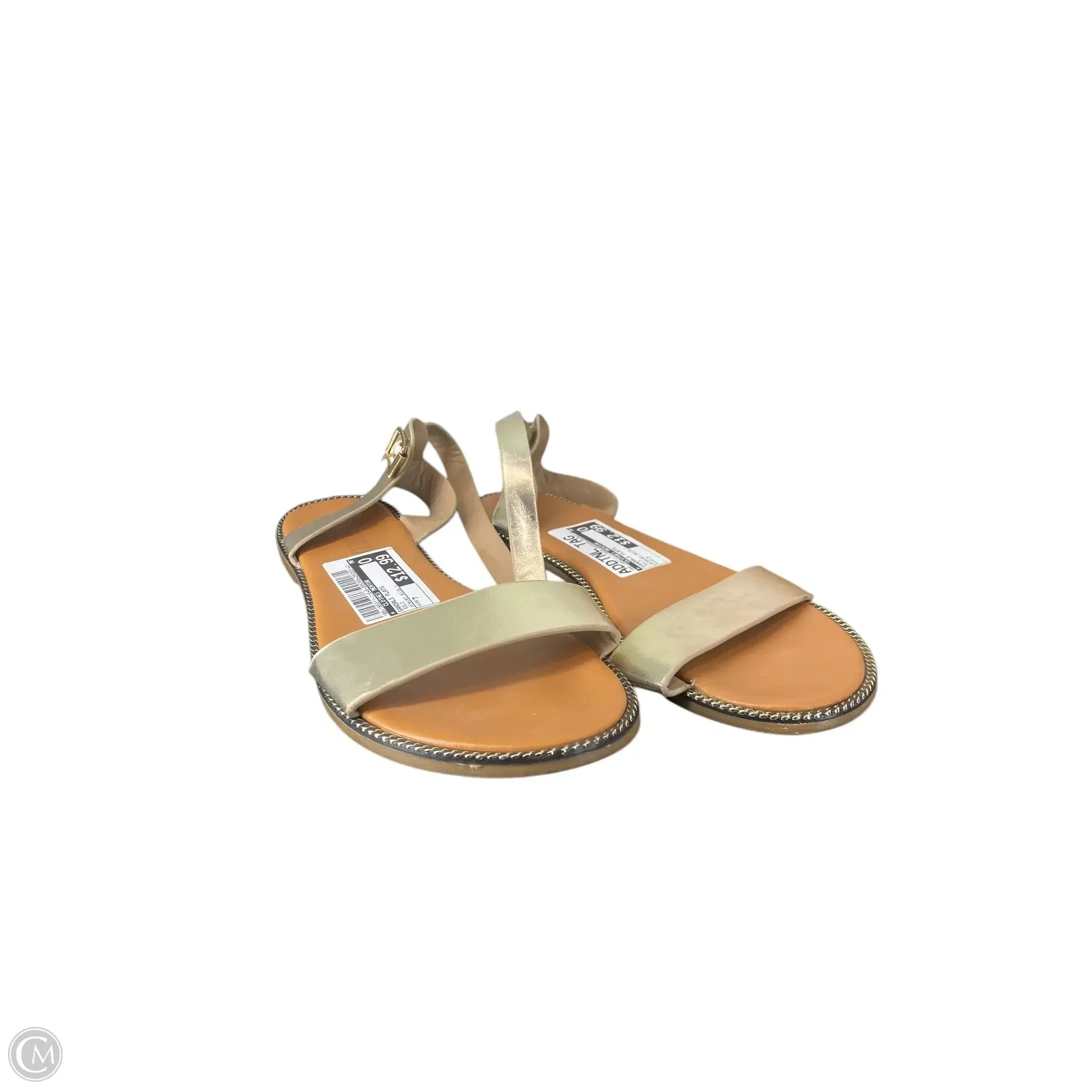 Sandals Flats By Clothes Mentor In Gold, Size: 7