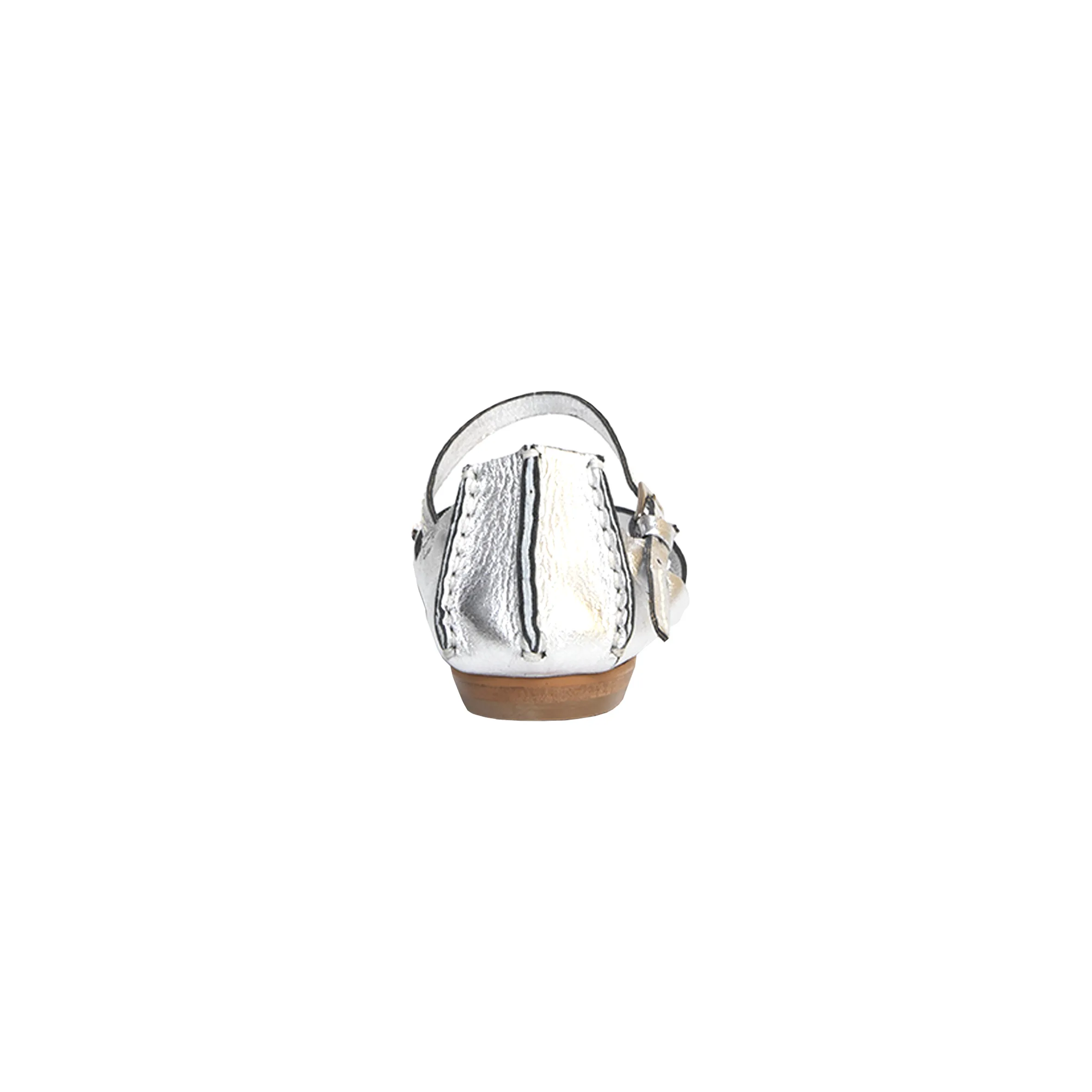 Tajali Leather Sandals - Metallic Silver